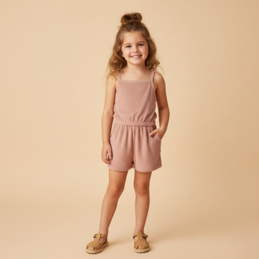 Organic Tank Romper - Clay