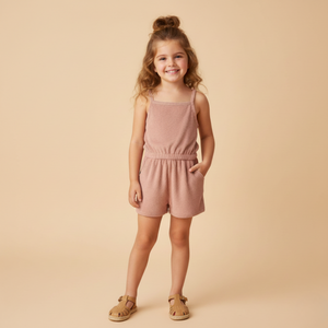 Organic Tank Romper - Clay