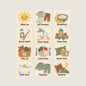 Minimal Daily Routine Wall Decals, Set of 12, image 1