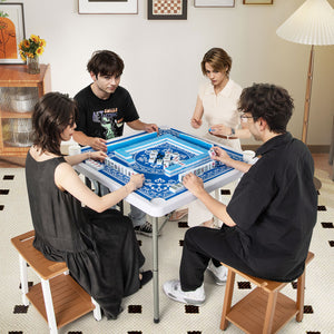 35 Inch 4 Player Game Card Folding Mahjong Table with Cup Holders