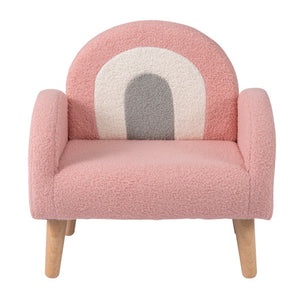 Kids Armchair with Comfy Backrest and Armrests-Pink