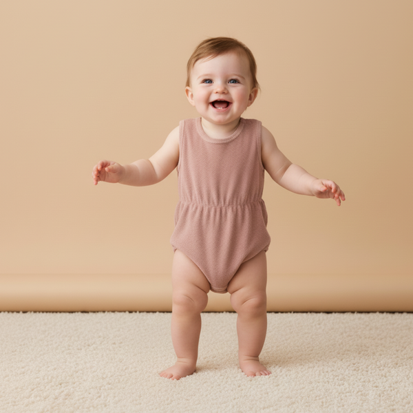 Organic Clinch Romper - Clay
