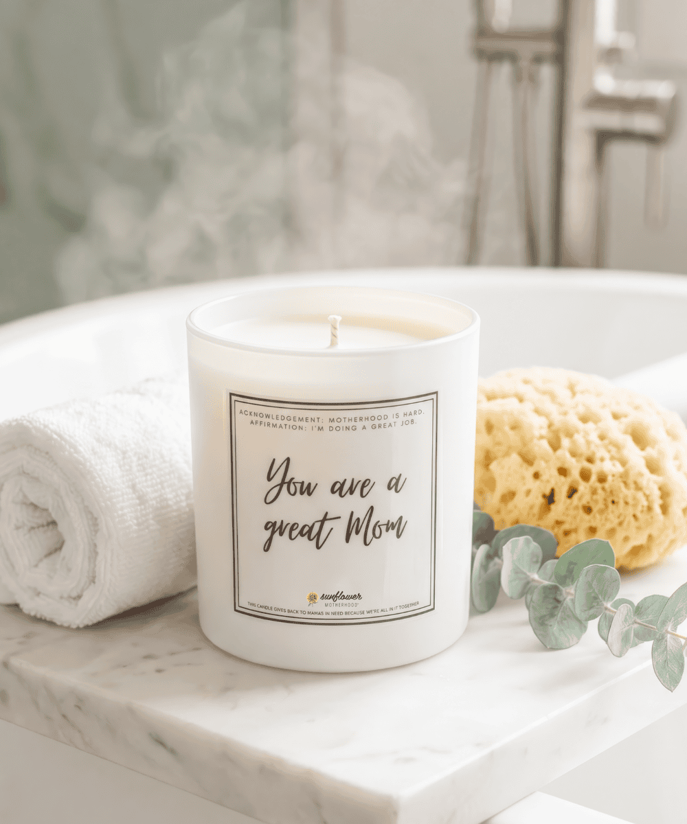 Great Mom Candle - a soothing, aromatic candle perfect for new moms to relax and unwind.