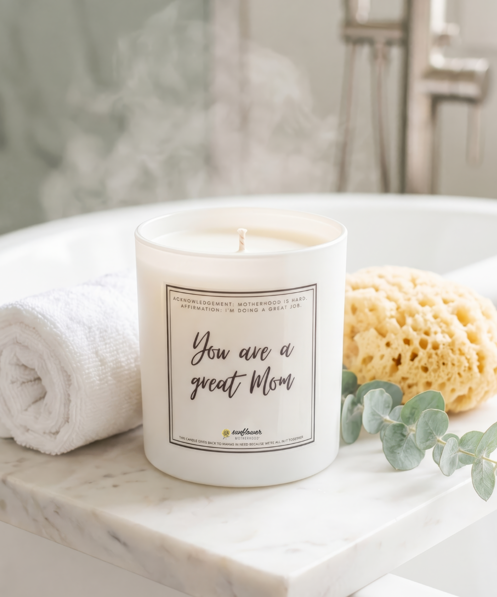 Great Mom Candle - a soothing, aromatic candle perfect for new moms to relax and unwind.
