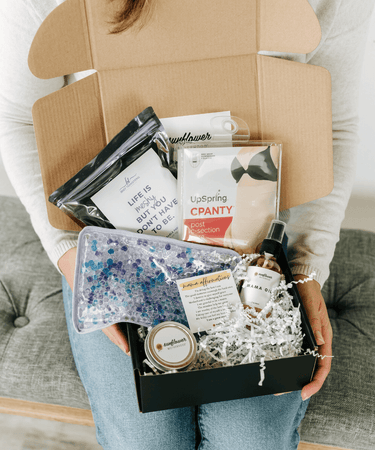 C-Section Recovery Box for postpartum care, featuring essentials for comfort and healing after surgery.