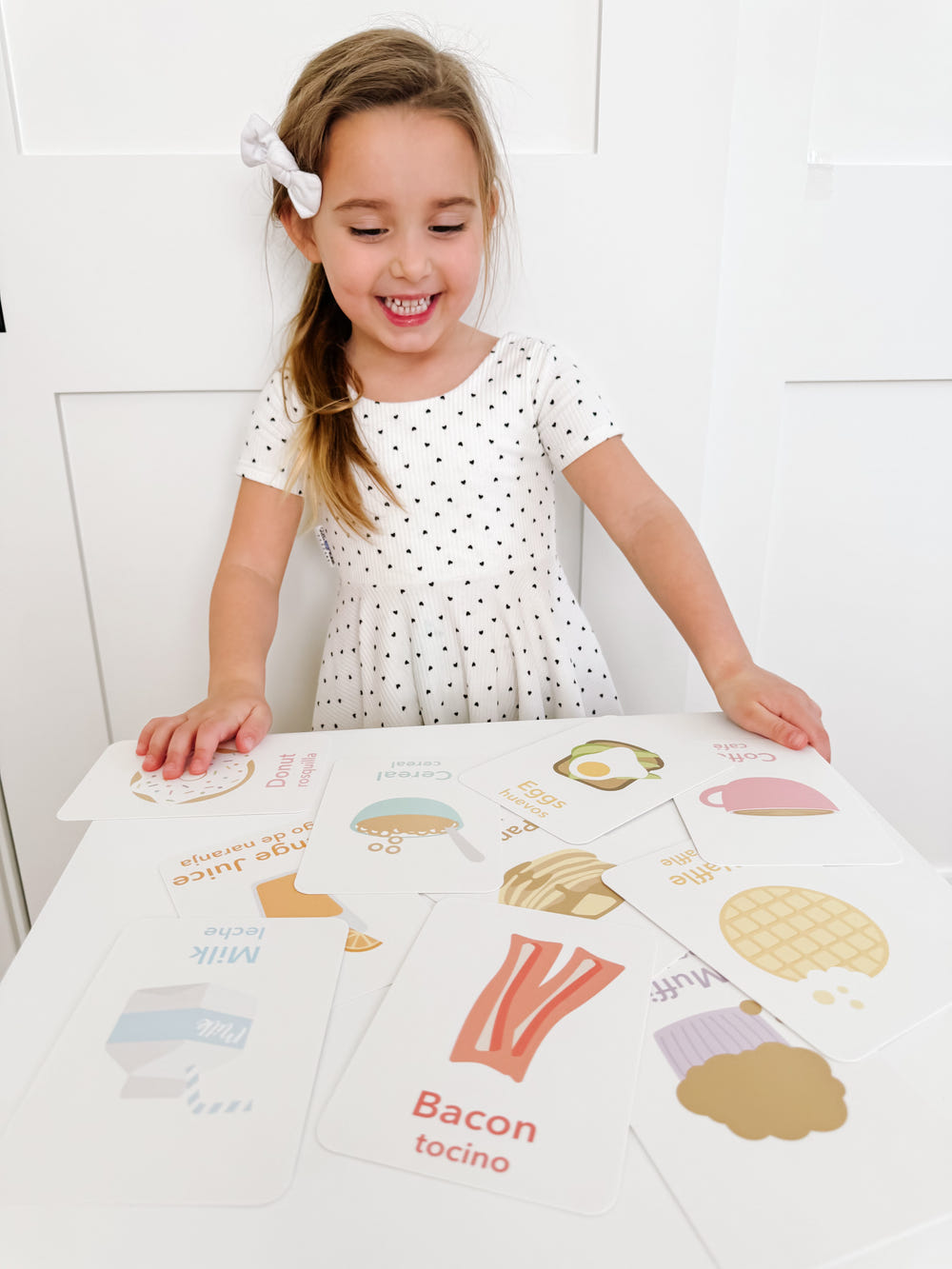 "Colorful Breakfast Flashcards for early learning and sensory play for babies and toddlers."