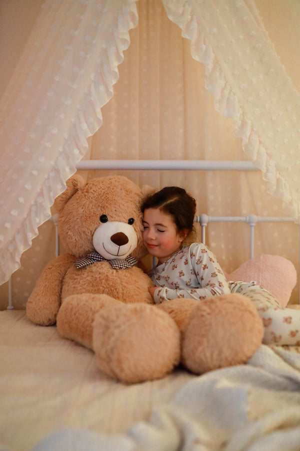 Valentine's Teddy Bear 2pc Bamboo Pajamas for babies, cozy bedding for sweet dreams.