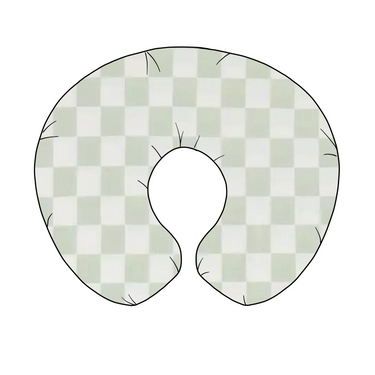 Leaf Green & White Checkered Nursing Pillow Cover