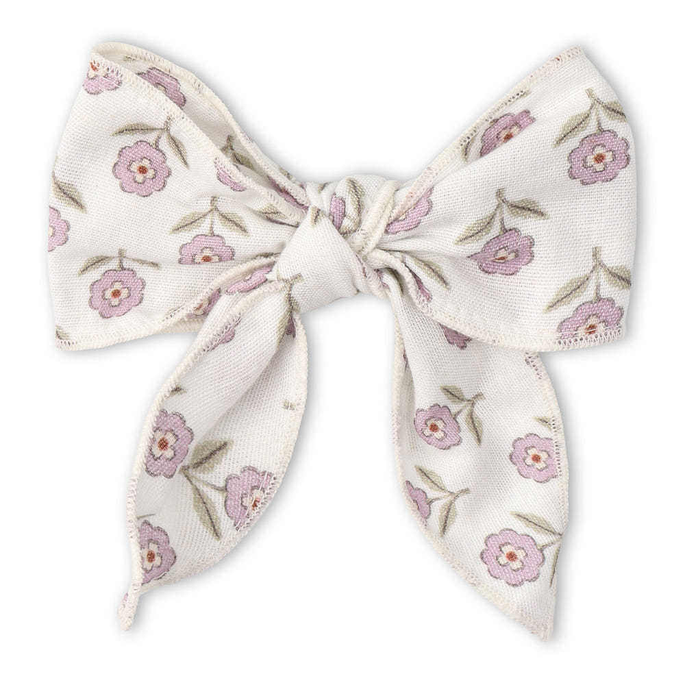 Organic Hair Bow Clip - Lavender