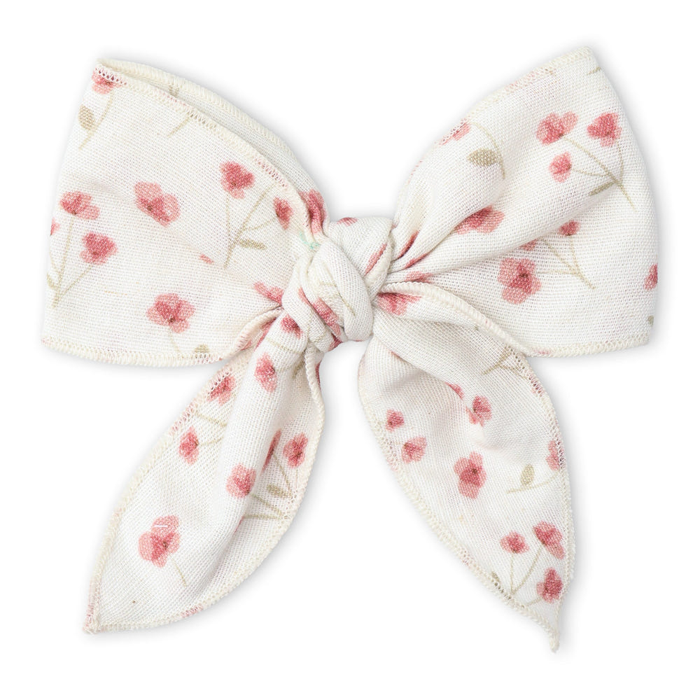 Organic Hair Bow Clip - Pink  Bloom