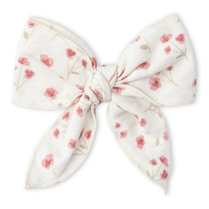 Organic Hair Bow Clip - Pink  Bloom