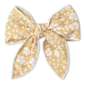 Organic Hair Bow Clip - Yellow Blossom