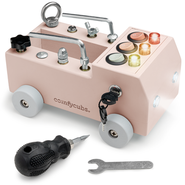 Blush Busy Board Toy Truck Set for 3+ | Early Learning & Sensory Play for toddlers.