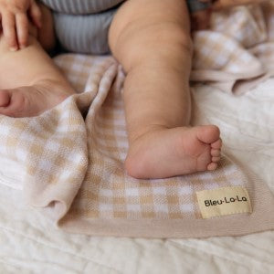 Checkered Knit Baby Blanket