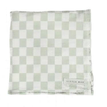 Leaf Green & White Checkered Stretch Swaddle