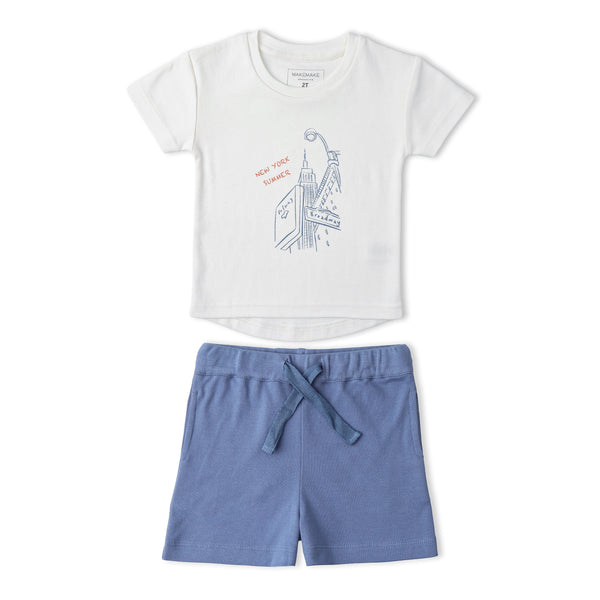 Organic Graphic Tee & Shorts Set - New York