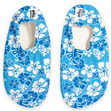 Non-Slip Sole, Unisex Baby, Children's Sea Shoes, Pool Booties, Blue Flower