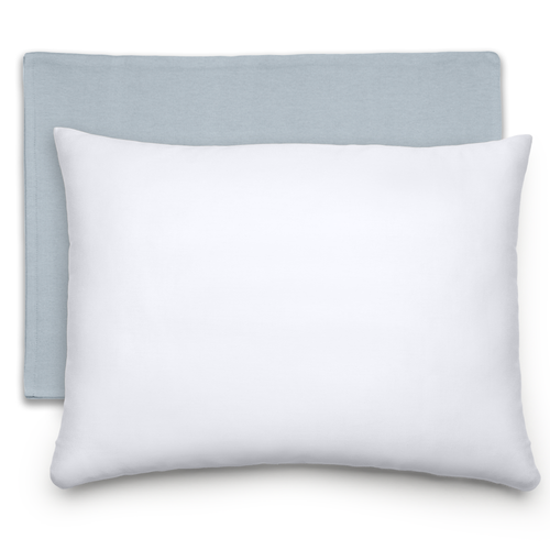 Toddler pillows with soft cotton case in Pacific Blue for comfortable sleep and bedding.