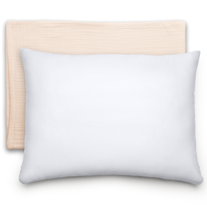 Toddler Pillows with Soft Muslin Pillow Case in Cream