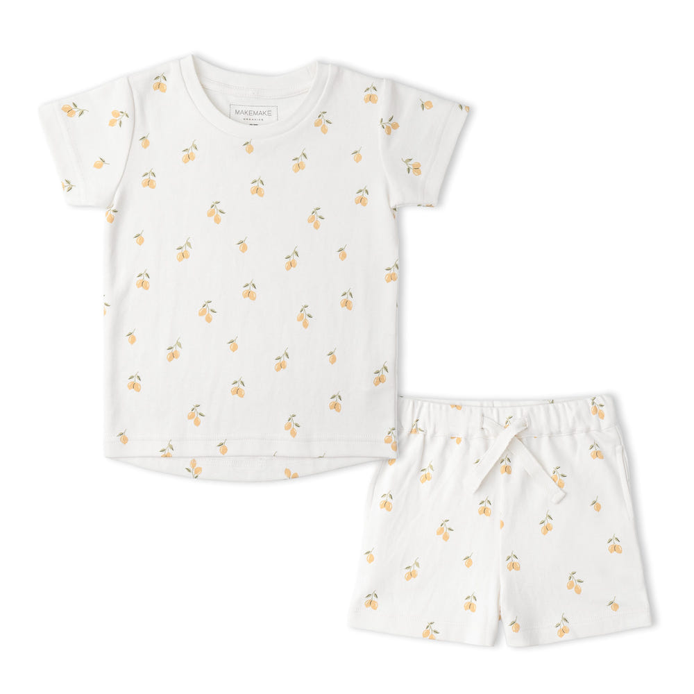 Organic Tee & Shorts Set - Lemons