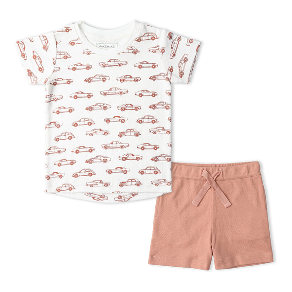 Organic Tee & Shorts Set - Cars