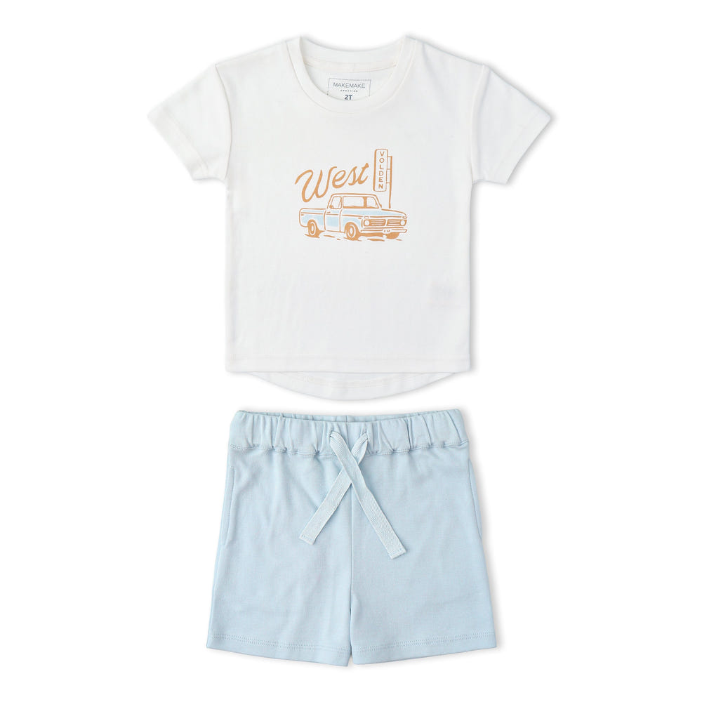 Organic Graphic Tee & Shorts Set - Wild West