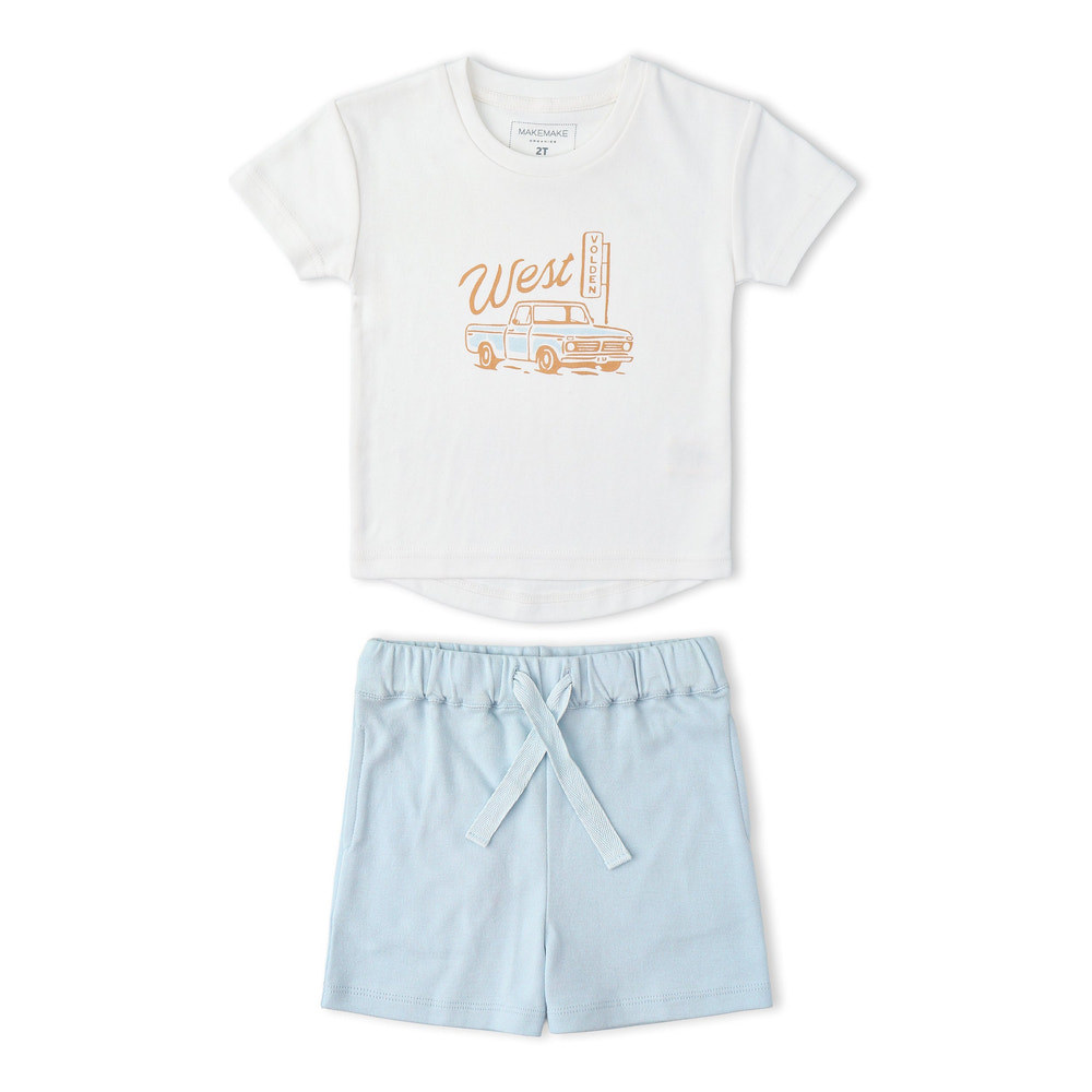 Organic Graphic Tee & Shorts Set - Wild West
