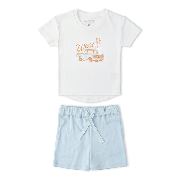Organic Graphic Tee & Shorts Set - Wild West