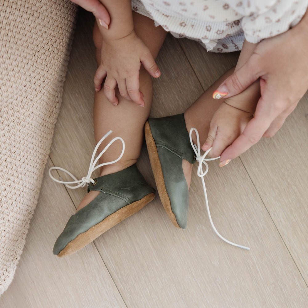 Sage Lace-Up Mary Jane Soft Sole for babies - stylish and comfortable footwear.