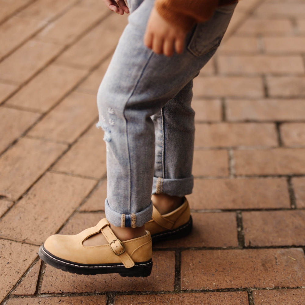 Natural Lug Sole Mary Jane for babies, featuring a stylish design and comfortable fit. Perfect for little feet!