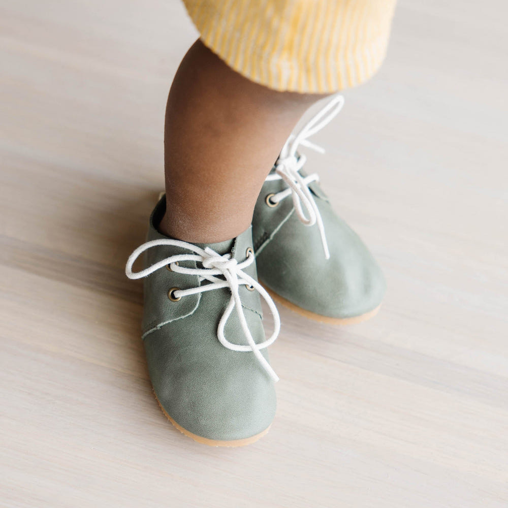 Sage Low Top Oxfords for babies with hard sole, stylish and comfortable footwear for little ones.