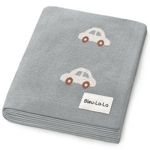 100% Cotton Luxury Knit Car Swaddle Blanket - MOOGCO Baby