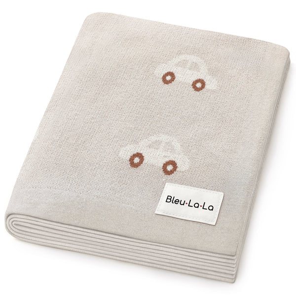 100% Cotton Luxury Knit Car Swaddle Blanket - MOOGCO Baby