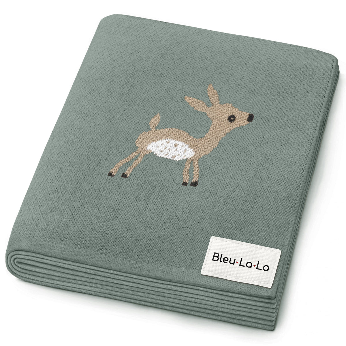 Luxury Cotton Deer Knit Swaddle Blanket