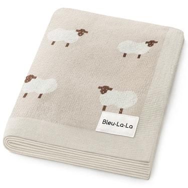Sheep Knit Receiving Baby Blanket - MOOGCO Baby