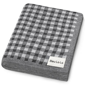 Checkered Knit Baby Blanket - MOOGCO Baby