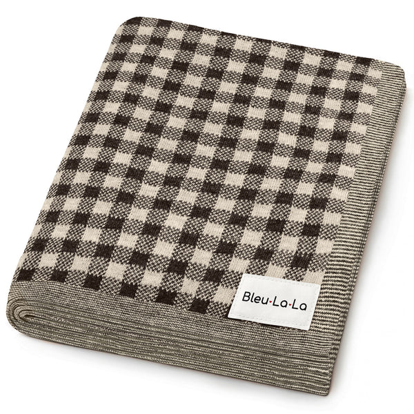 Checkered Knit Baby Blanket - MOOGCO Baby