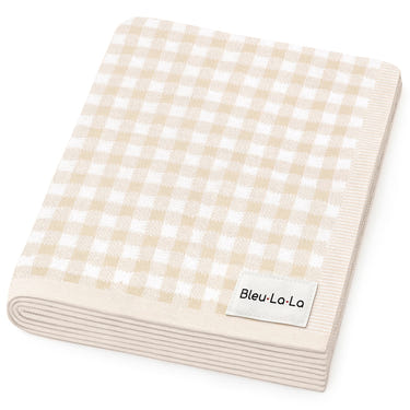 Checkered Knit Baby Blanket - MOOGCO Baby