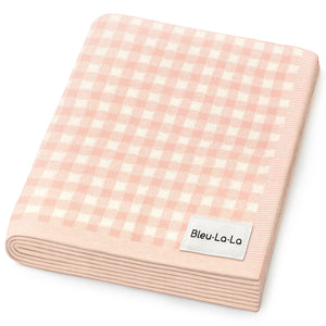 Checkered Knit Baby Blanket - MOOGCO Baby