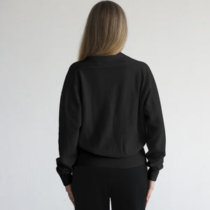 100% Cashmere Wrap Sweater - Bloom (Noir)