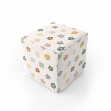 Colorful Playful Posies Play Cube for babies, featuring engaging textures and shapes for sensory play and development.