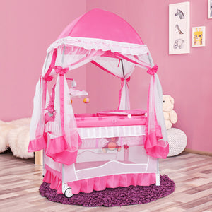 Portable baby playpen crib cradle with carrying bag, perfect for safe sleep and play on the go.
