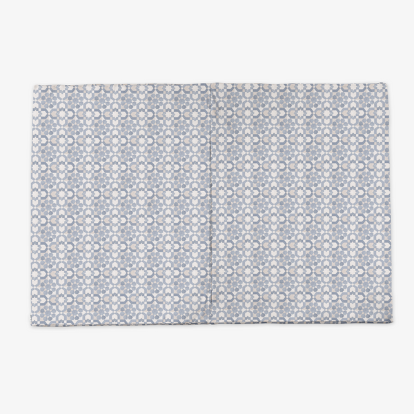 Blue Tile Vegan Leather Play Mat at angle 13, perfect for safe and stylish baby playtime.