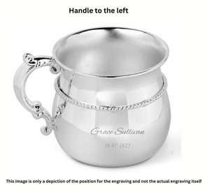 Krysaliis Sterling Silver Baby Cup - Beaded Victorian Bulge