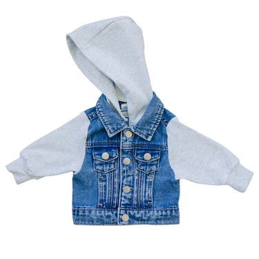 Mebie Baby Hooded Jean Jacket - MOOGCO Baby