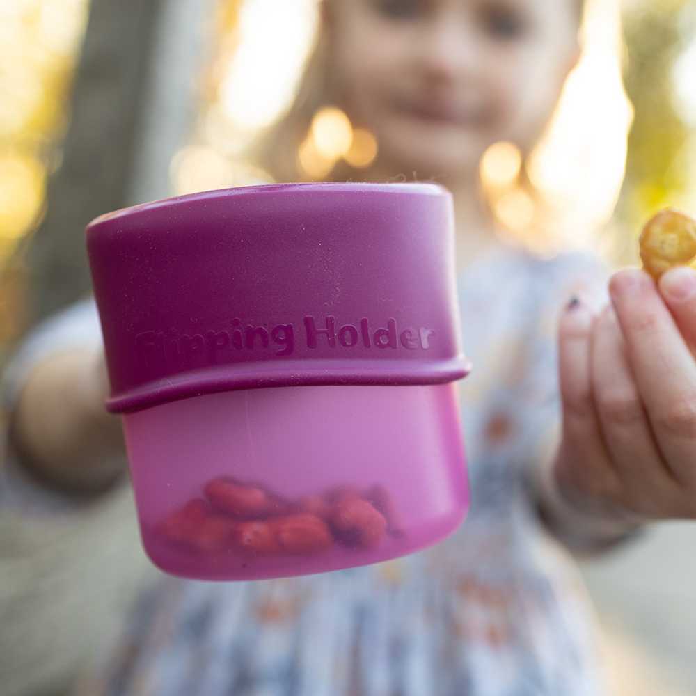 Flipping Holder Snack Cup - Spill proof, easy to clean, perfect for little hands and mess-free snacking.