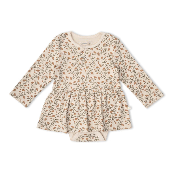 Organic Bodysuit Dress & Leggings Set - Rustbloom