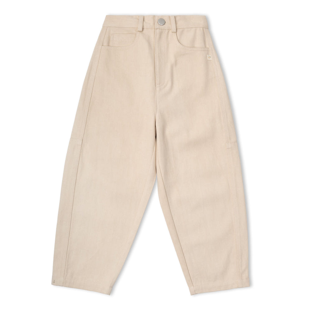 Organic Twill Barrel Pants - Oat