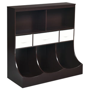 Freestanding Combo Cubby Bin Storage Organizer Unit W/3 Baskets for Kids Room