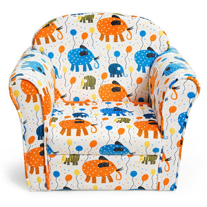 Kids astronaut armrest upholstered couch at angle 27, perfect for playtime and cozy seating in any child's room.